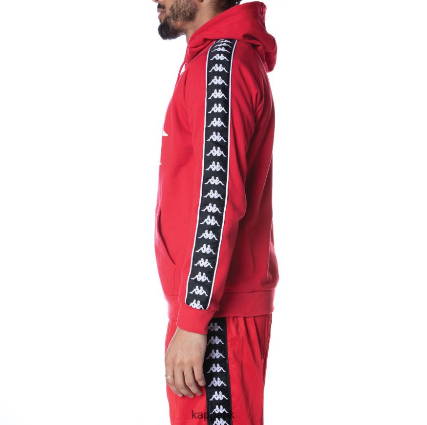 Kappa 222 Banda Hurtado 2 Hoodie Red Black 408H4N44 - Kappa Trainers UK