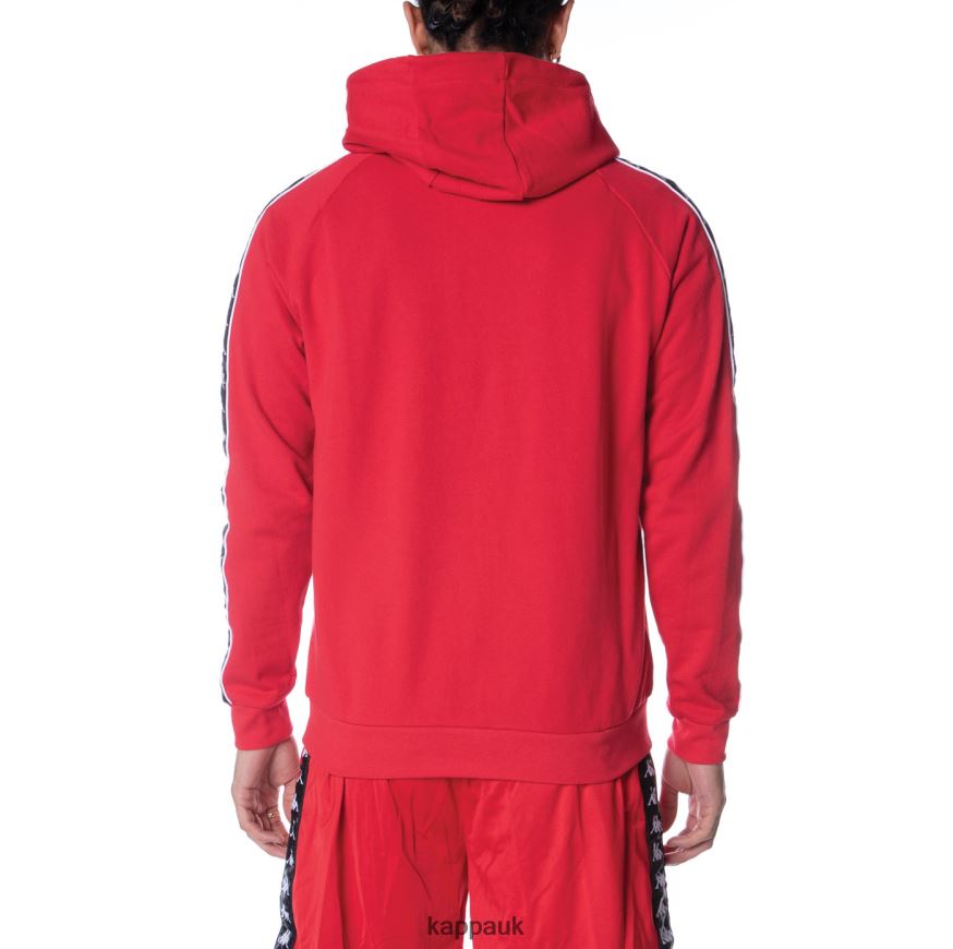 Kappa 222 Banda Hurtado 2 Hoodie Red Black 408H4N44 - Kappa Trainers UK