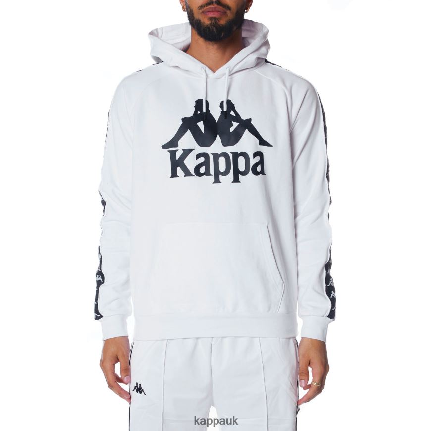 Kappa 222 Banda Hurtado 2 Hoodie White Black 408H4N58 - Kappa UK