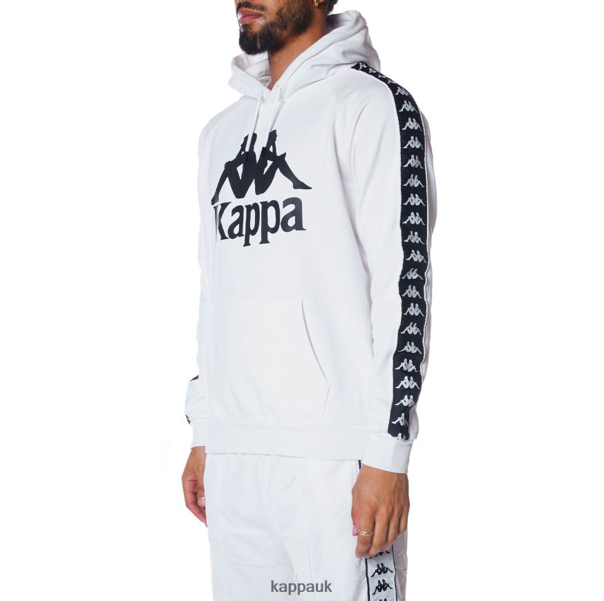 Kappa 222 Banda Hurtado 2 Hoodie White Black 408H4N58 - Kappa UK