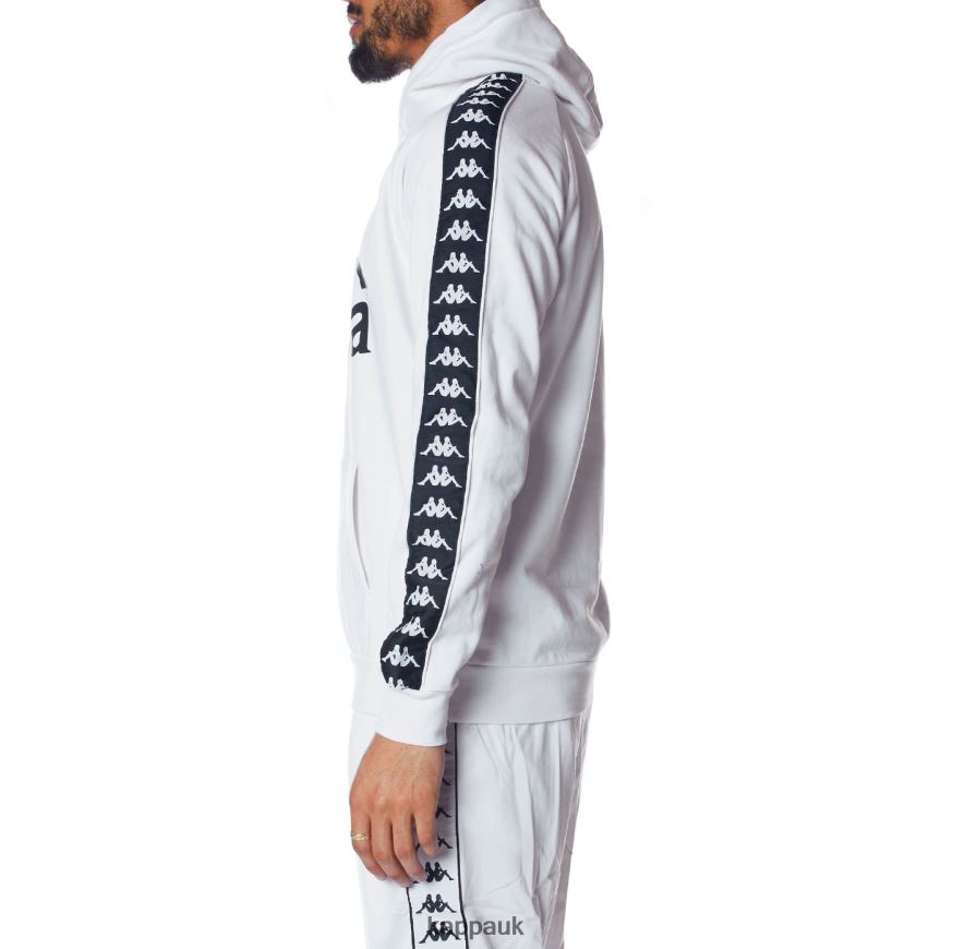 Kappa 222 Banda Hurtado 2 Hoodie White Black 408H4N58 - Kappa UK