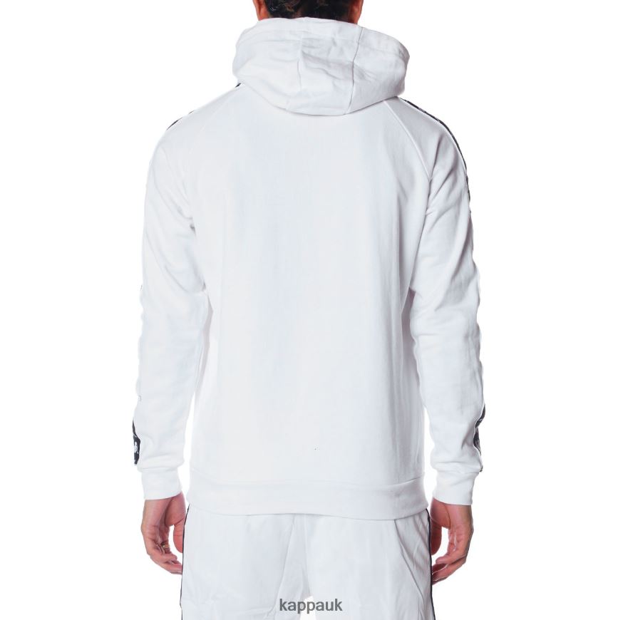 Kappa 222 Banda Hurtado 2 Hoodie White Black 408H4N58 - Kappa UK