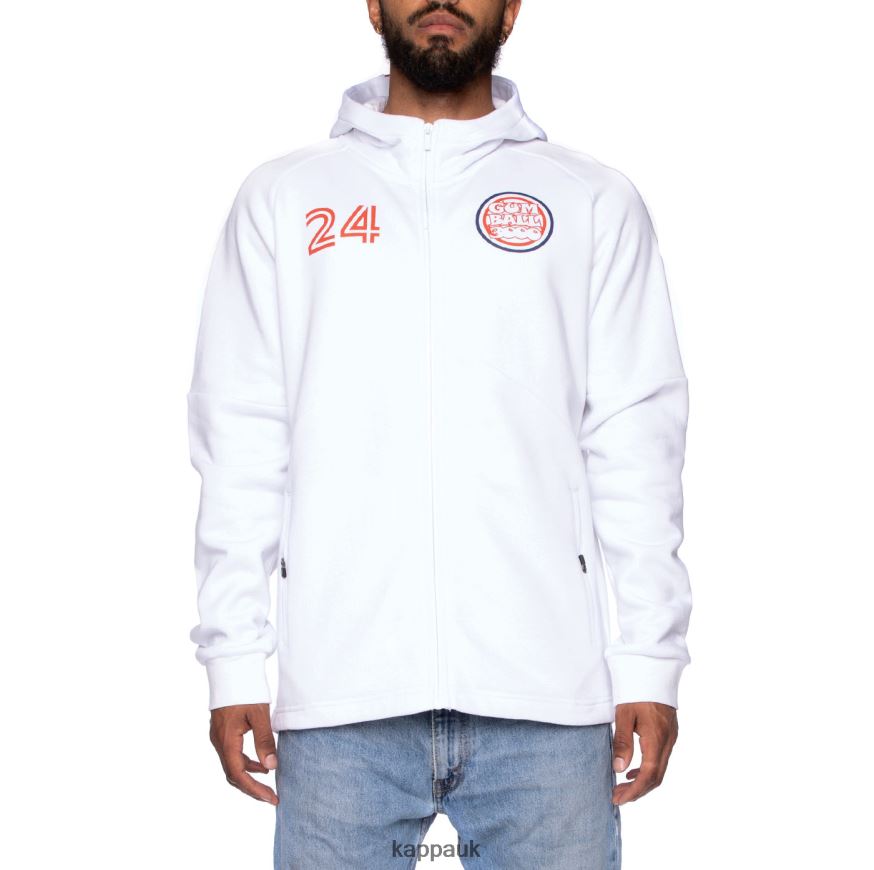 Kappa Authentic Carlo Gumball 3000 Hoodie White 408H4N59 - Kappa Trainers UK
