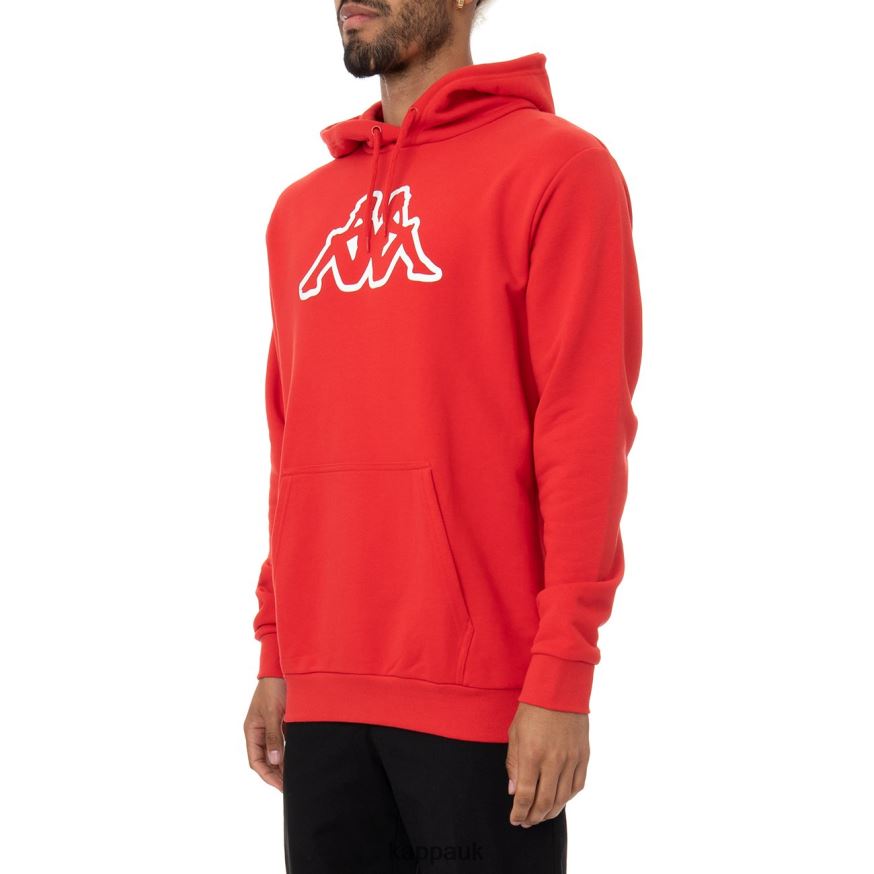 Kappa Logo Fleece Zavrok Hoodie Red Coral 408H4N46 - Kappa UK