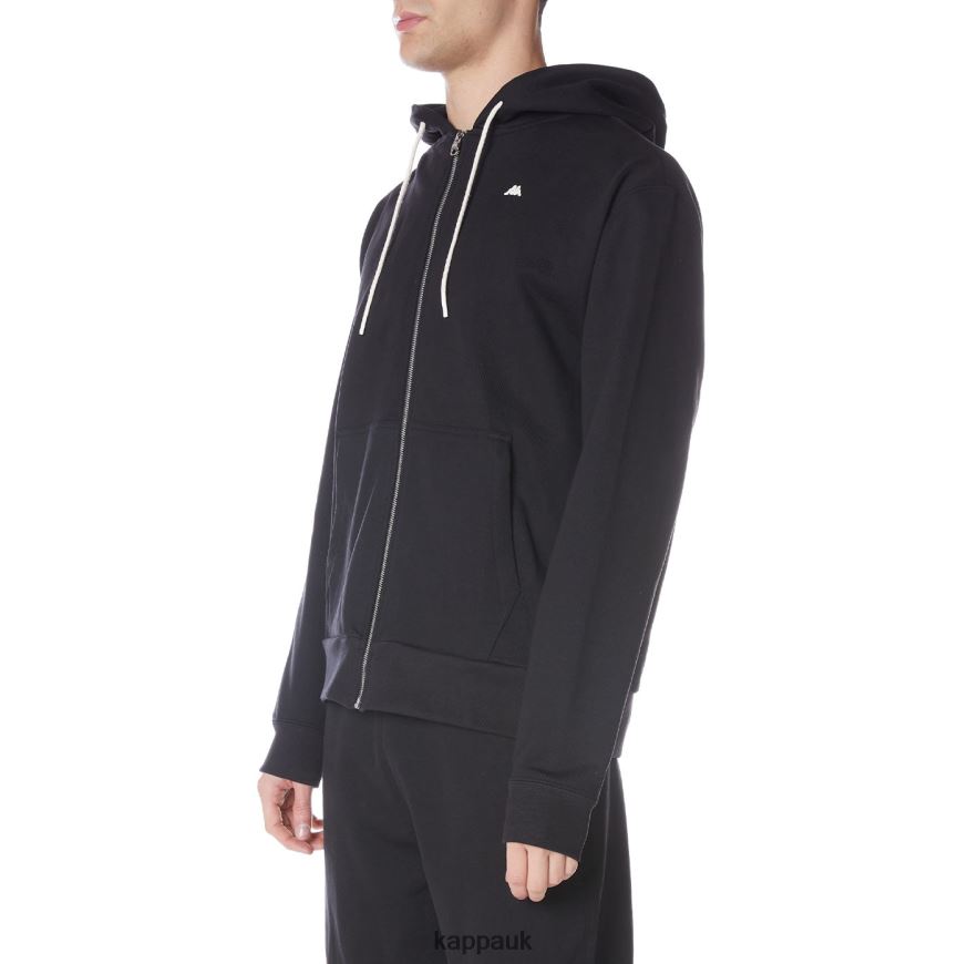 Kappa Robe Giovani Portos Hoodie Black 408H4N51 - Kappa Tracksuit UK