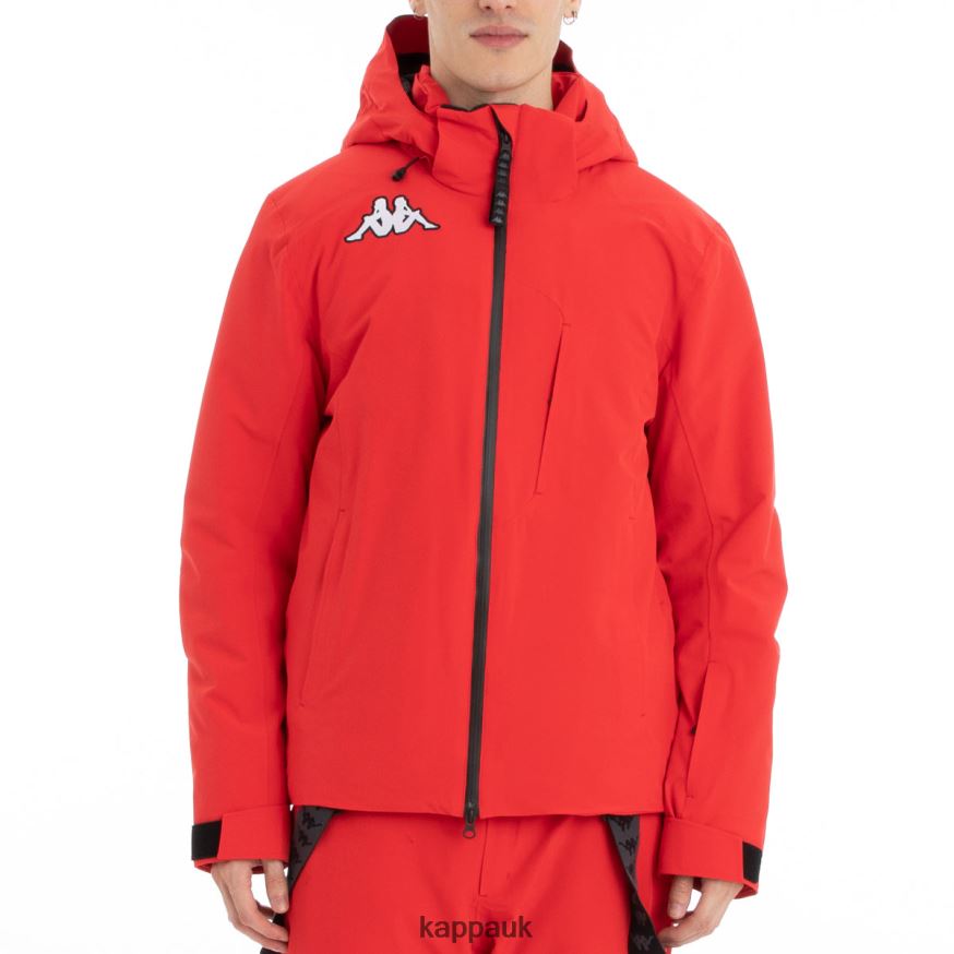 Kappa 6Cento 606 Ski Jacket Red Black 408H4N84 - Kappa Tracksuit UK