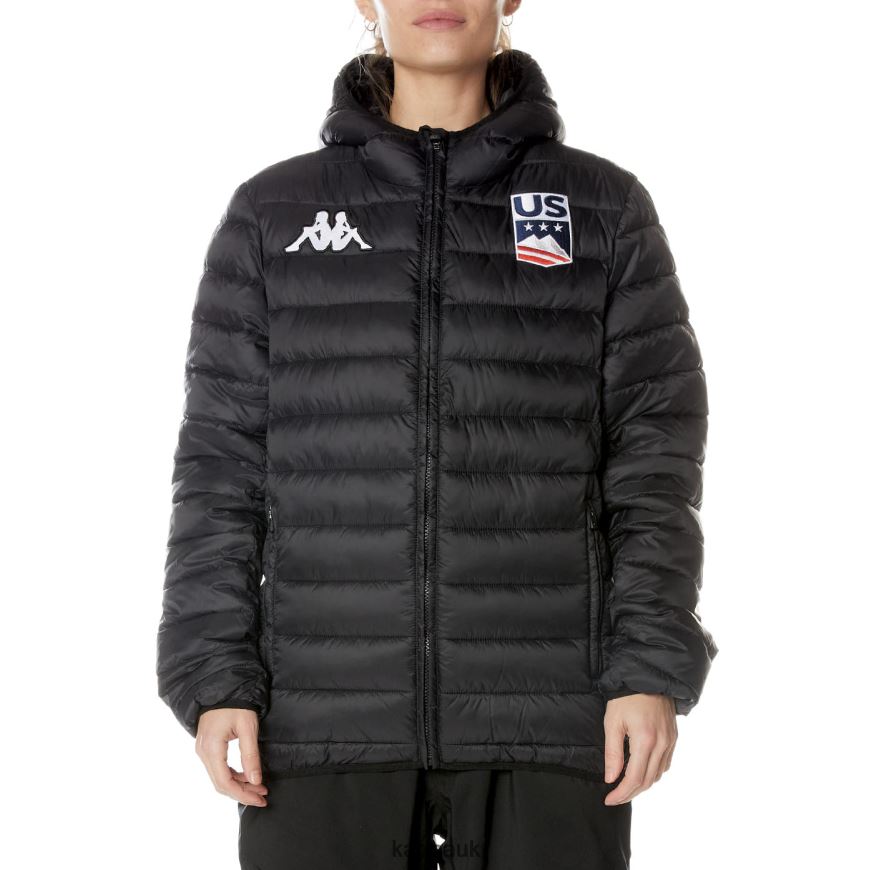 Kappa Aeshek US Ski Jacket Black 408H4N79 - Kappa UK