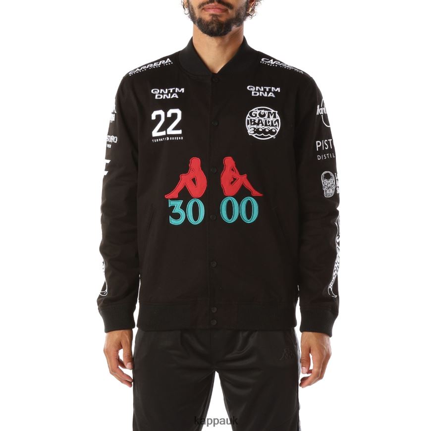 Kappa Authentic Gumball Glinket Jacket Black 408H4N87 - Kappa Tracksuit UK