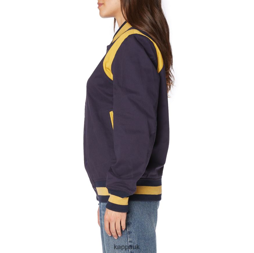 Kappa Robe Giovani Naons Varsity Jacket Navy Yellow 408H4N73 - Kappa UK