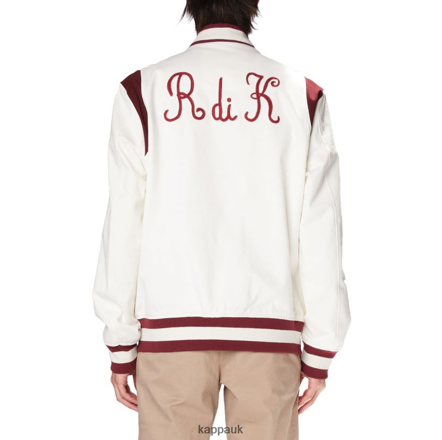 Kappa Robe Giovani Naons Varsity Jacket White Red 408H4N74 - Kappa Trainers UK