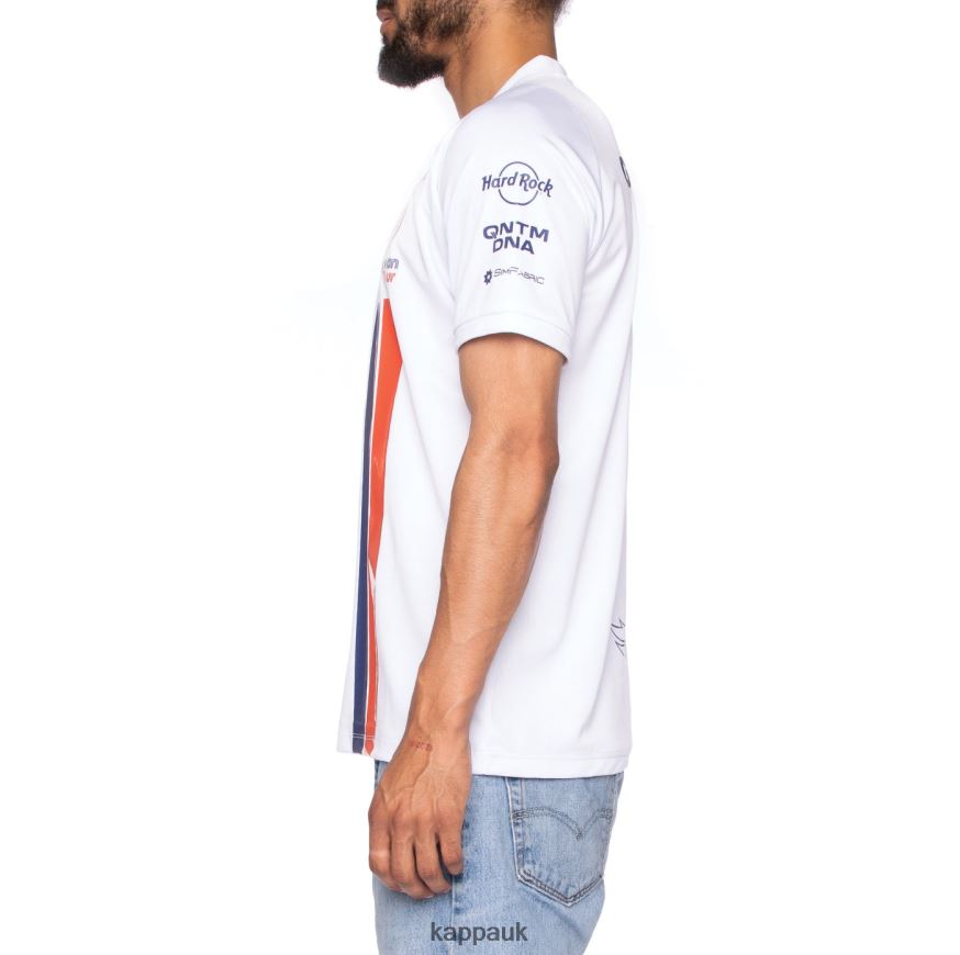 Kappa Authentic Coria Gumball 3000 Jersey White 408H4N206 - Kappa Trainers UK