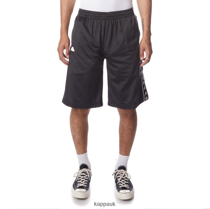 Kappa 222 Banda Treadwellz Shorts Black Smoke White 408H4N258 - Kappa Tracksuit UK