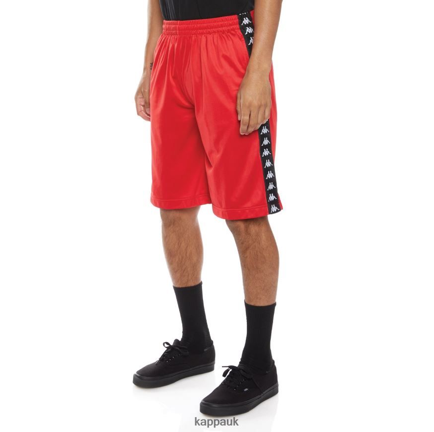Kappa 222 Banda Treadwellz Shorts Red Black 408H4N267 - Kappa Tracksuit UK