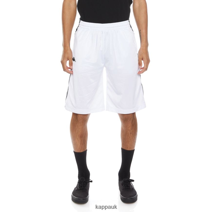 Kappa 222 Banda Treadwellz Shorts White Black 408H4N268 - Kappa UK