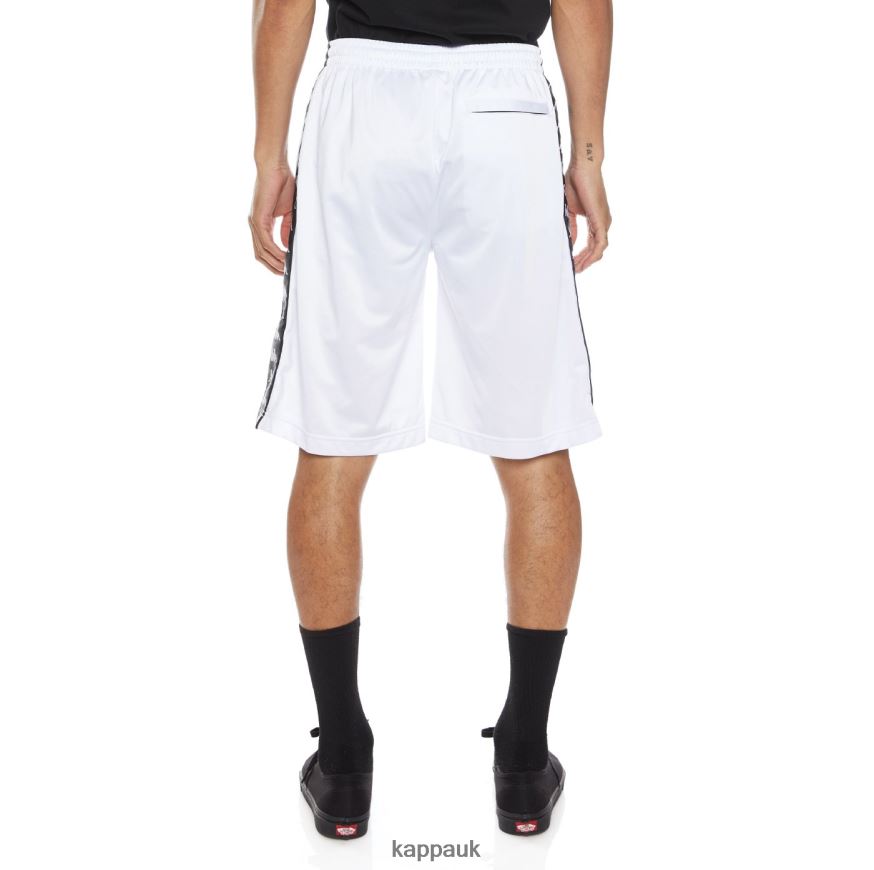 Kappa 222 Banda Treadwellz Shorts White Black 408H4N268 - Kappa UK