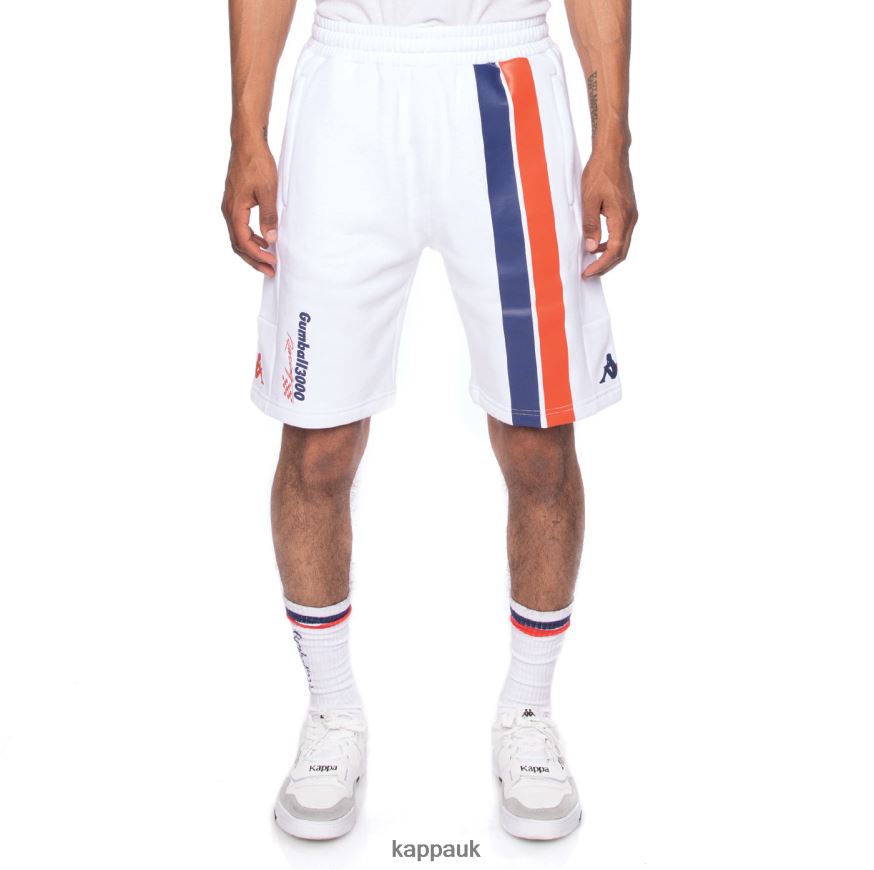 Kappa Authentic Credy Gumball 3000 Shorts White 408H4N278 - Kappa Trainers UK