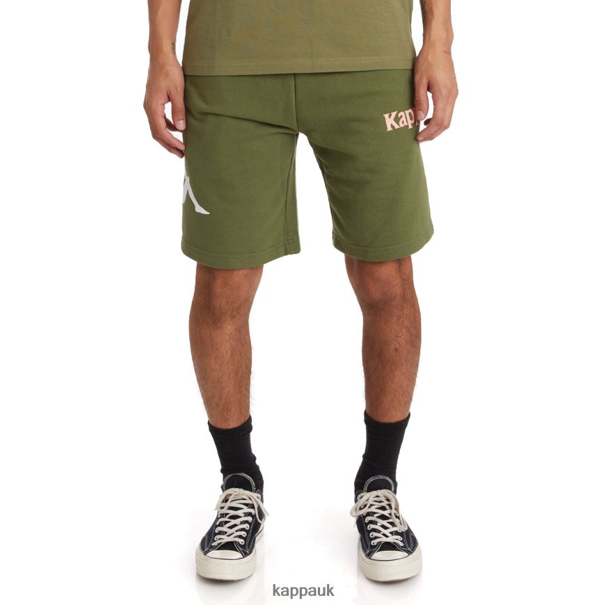 Kappa Authentic Sangone Shorts Green Olive 408H4N265 - Kappa UK
