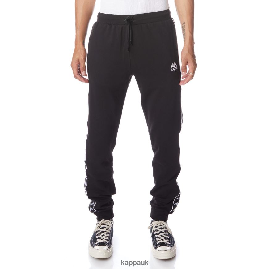 Kappa 222 Banda Alanz 2 Sweatpants Black White 408H4N62 - Kappa Trainers UK