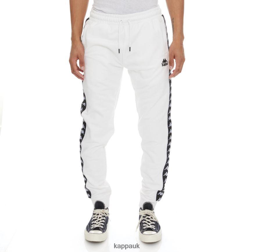 Kappa 222 Banda Alanz 2 Sweatpants White Black 408H4N65 - Kappa Trainers UK