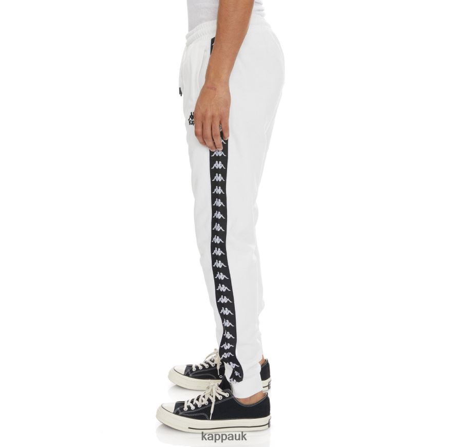 Kappa 222 Banda Alanz 2 Sweatpants White Black 408H4N65 - Kappa Trainers UK
