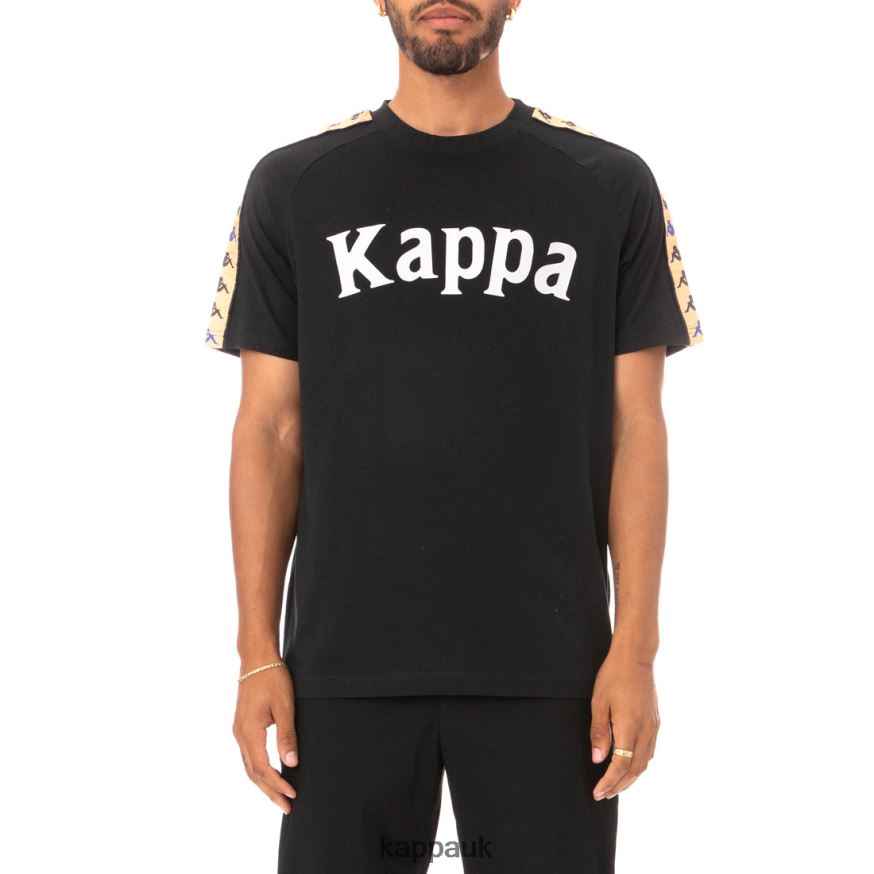 Kappa 222 Banda Deto T-Shirt Black 408H4N183 - Kappa Tracksuit UK