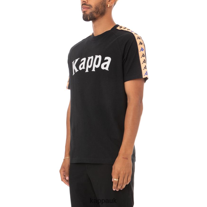 Kappa 222 Banda Deto T-Shirt Black 408H4N183 - Kappa Tracksuit UK