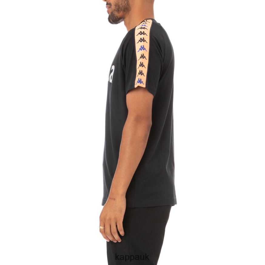 Kappa 222 Banda Deto T-Shirt Black 408H4N183 - Kappa Tracksuit UK