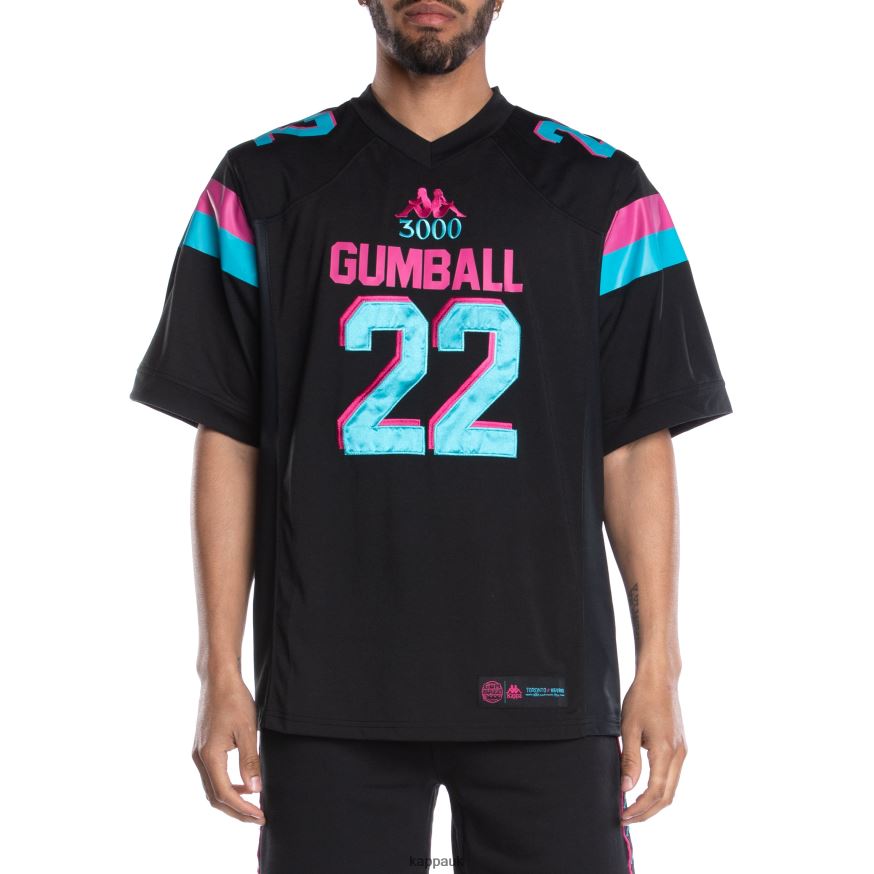 Kappa 222 Banda Gumball Glend Football Jersey Black 408H4N194 - Kappa Trainers UK