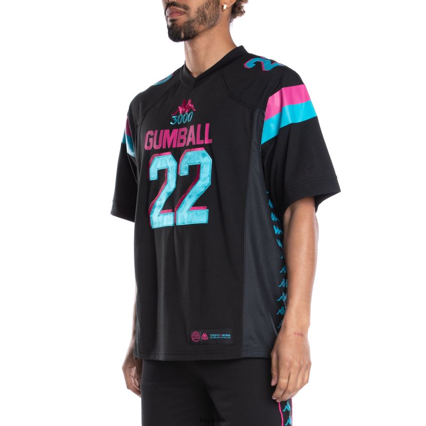 Kappa 222 Banda Gumball Glend Football Jersey Black 408H4N194 - Kappa Trainers UK