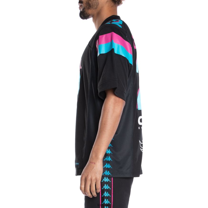 Kappa 222 Banda Gumball Glend Football Jersey Black 408H4N194 - Kappa Trainers UK