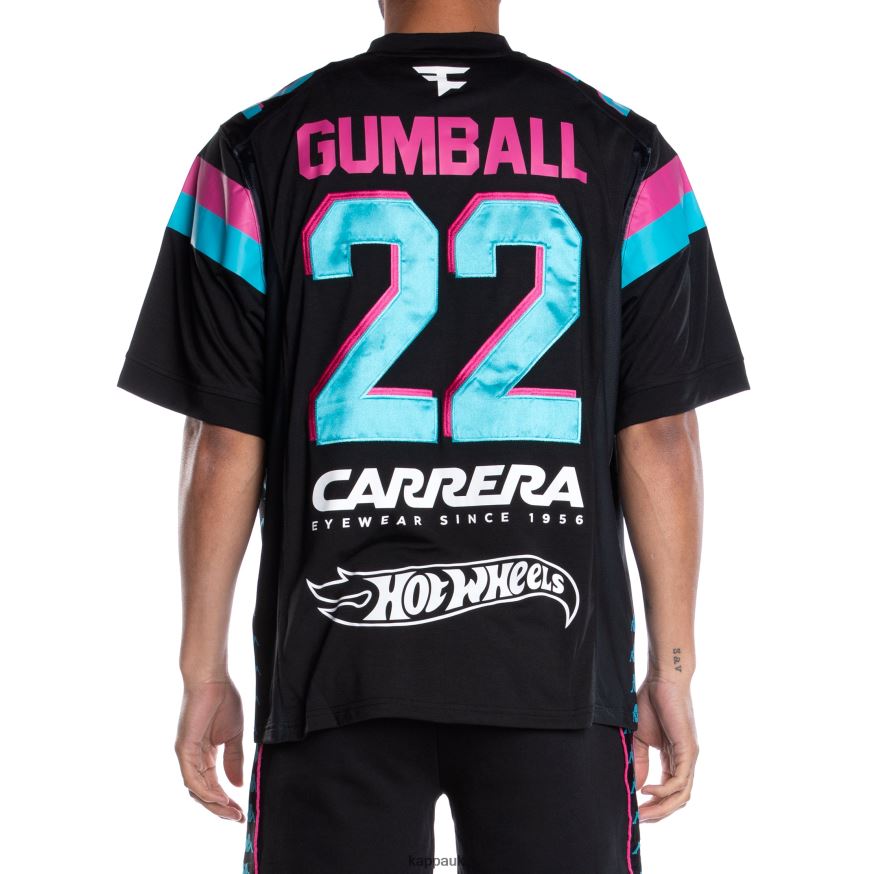 Kappa 222 Banda Gumball Glend Football Jersey Black 408H4N194 - Kappa Trainers UK