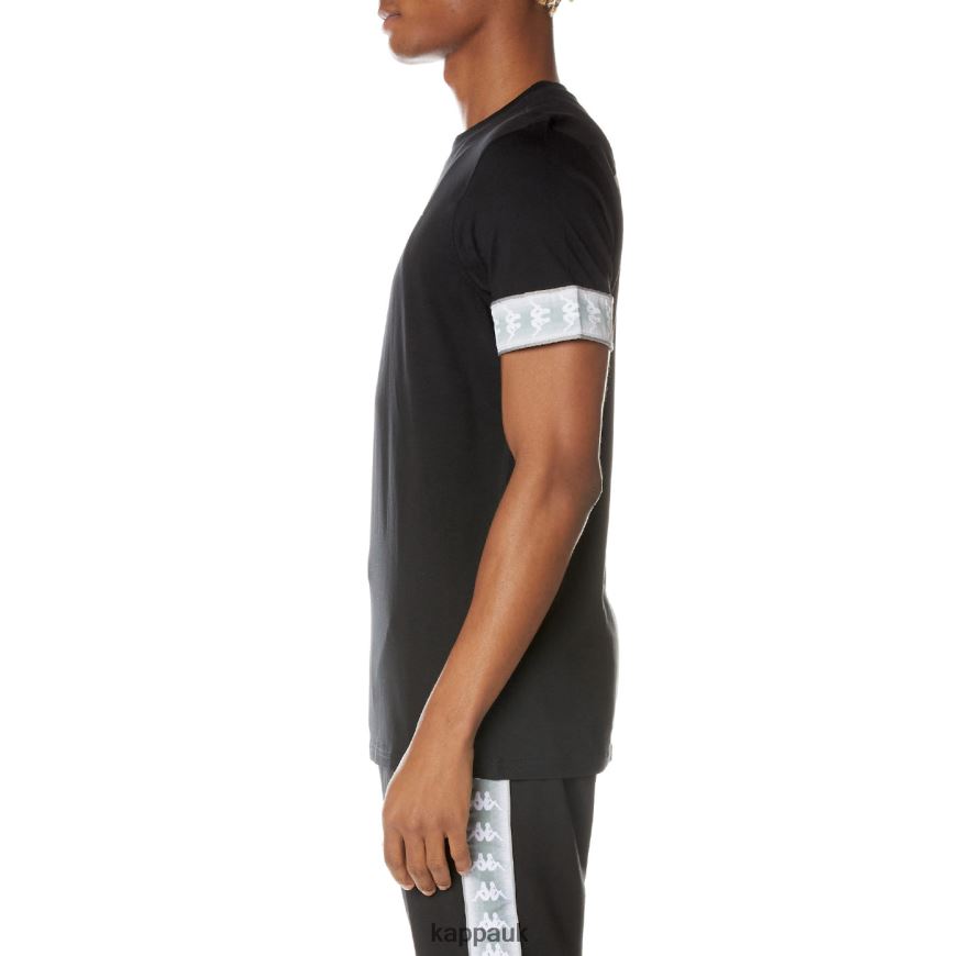 Kappa 222 Banda Torby T-Shirt Jet Black 408H4N131 - Kappa Trainers UK