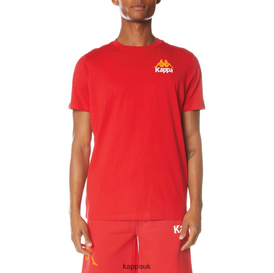 Kappa Authentic Ables T-Shirt Red 408H4N147 - Kappa Tracksuit UK