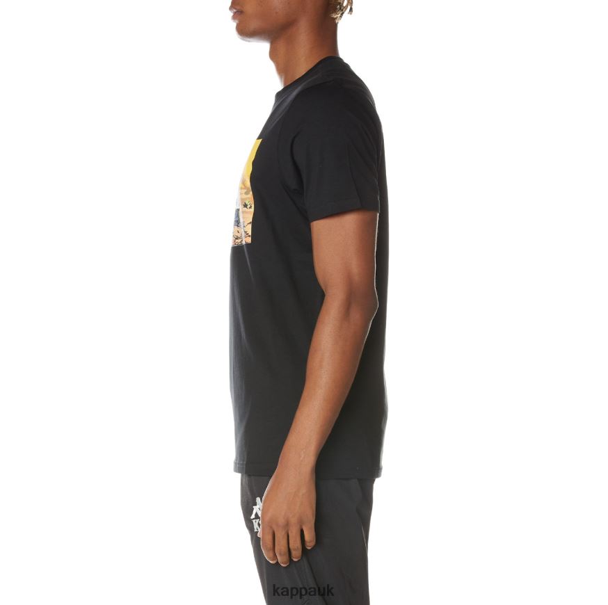 Kappa Authentic Cairo T-Shirt Jet Black 408H4N164 - Kappa Trainers UK