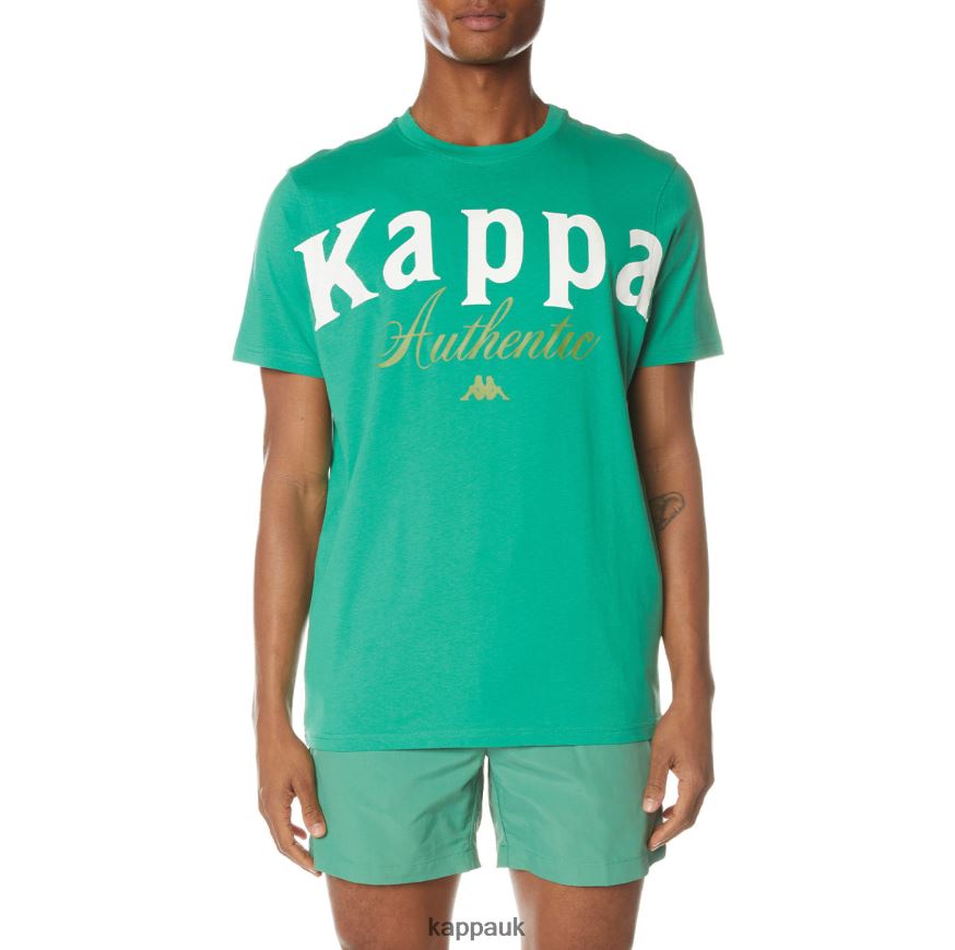 Kappa Authentic Cheeks T-Shirt Green 408H4N142 - Kappa UK