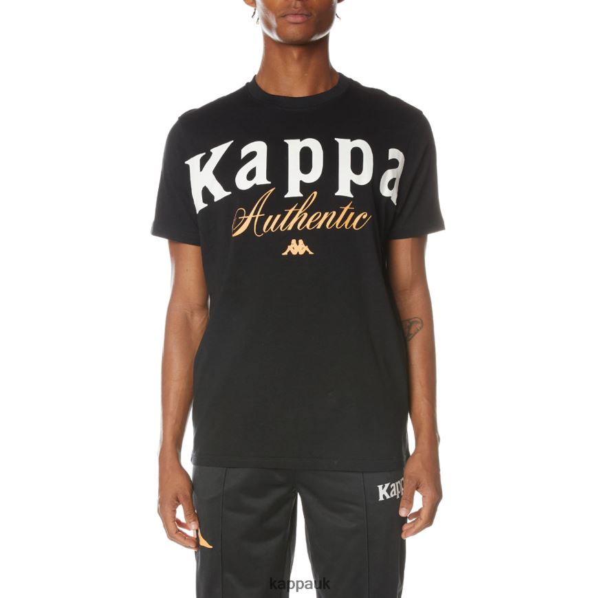 Kappa Authentic Cheeks T-Shirt Jet Black 408H4N159 - Kappa Tracksuit UK