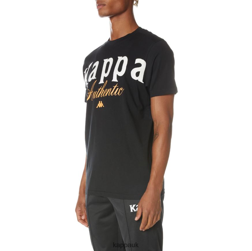 Kappa Authentic Cheeks T-Shirt Jet Black 408H4N159 - Kappa Tracksuit UK