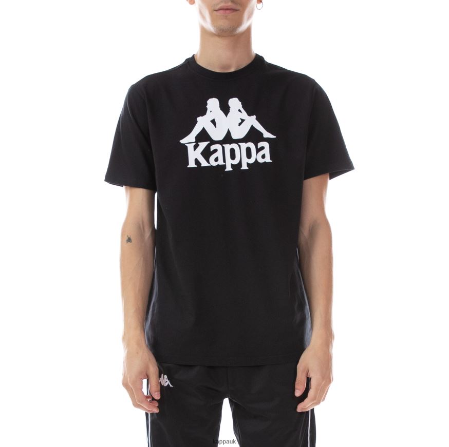 Kappa Authentic Estessi T-Shirt BLACK WHITE 408H4N190 - Kappa UK