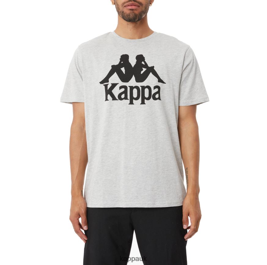 Kappa Authentic Estessi T-Shirt Grey Md Mel Black 408H4N188 - Kappa Trainers UK