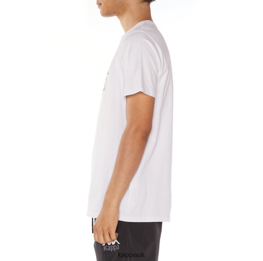 Kappa Authentic Estessi T-Shirt White Black 408H4N191 - Kappa Trainers UK