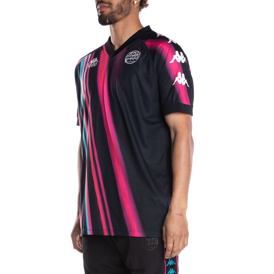 Kappa Authentic Gumball Gabz Soccer Jersey Black Pink 408H4N193 - Kappa UK