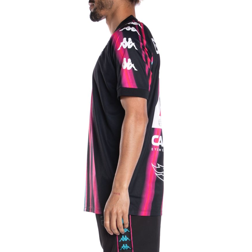 Kappa Authentic Gumball Gabz Soccer Jersey Black Pink 408H4N193 - Kappa UK