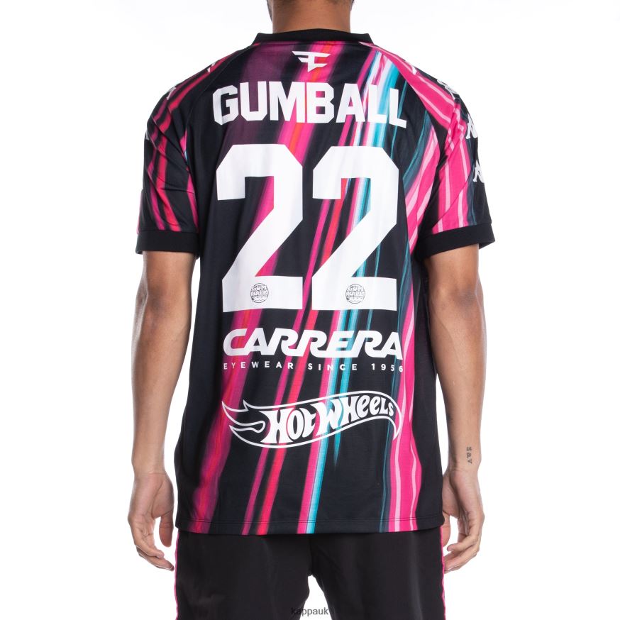 Kappa Authentic Gumball Gabz Soccer Jersey Black Pink 408H4N193 - Kappa UK