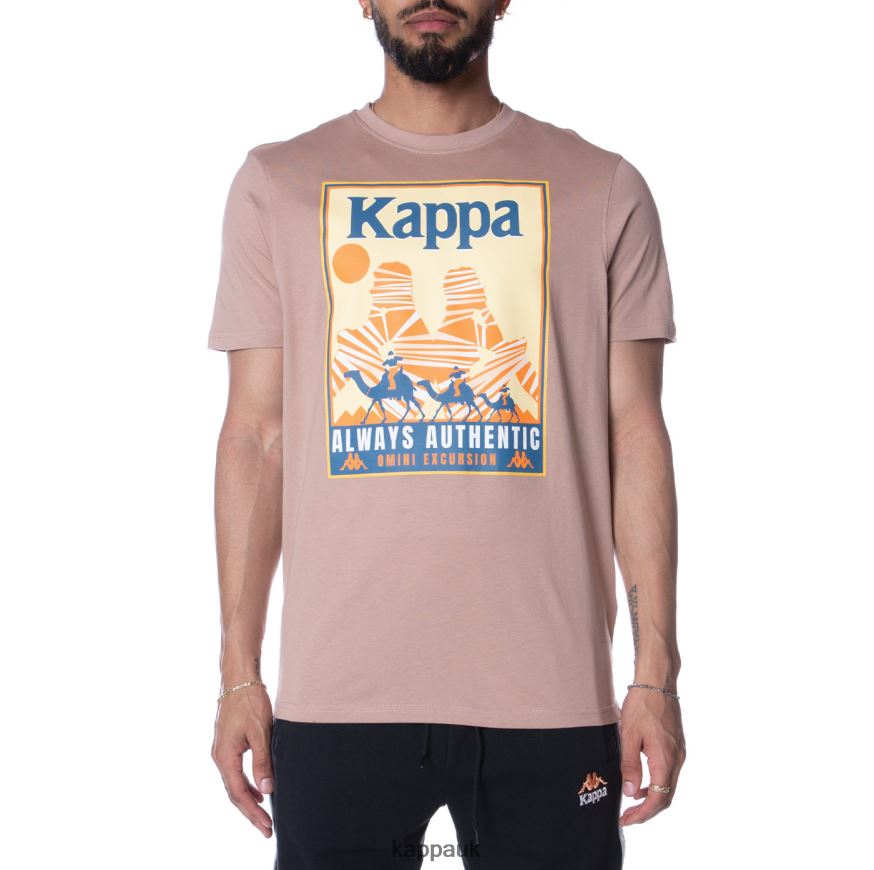 Kappa Authentic Osiris T-Shirt Beige 408H4N167 - Kappa Trainers UK