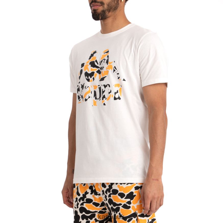 Kappa Authentic Phullo T-Shirt White Black Smoke 408H4N177 - Kappa Tracksuit UK