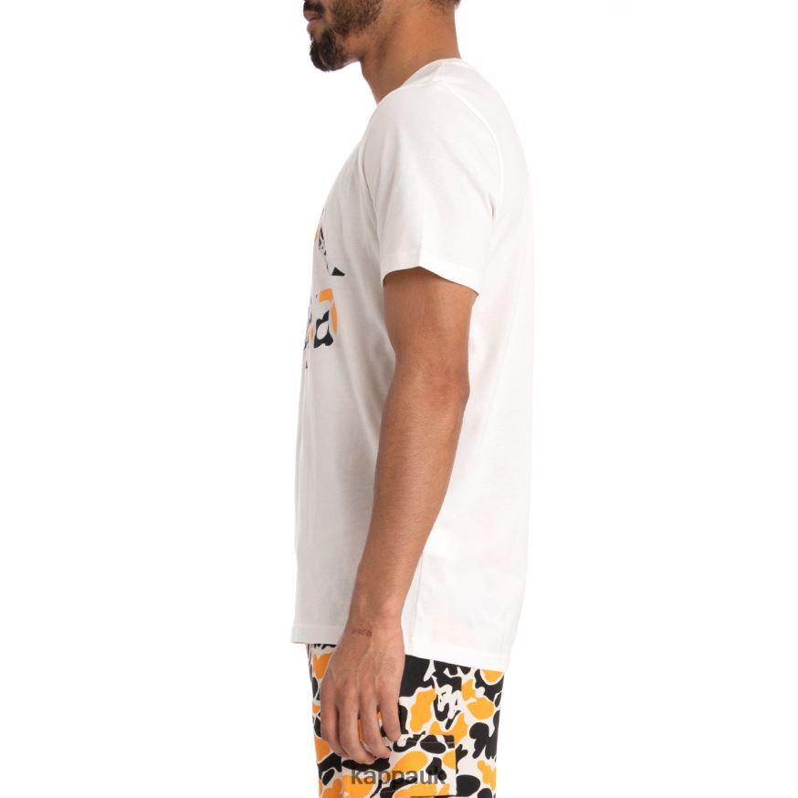 Kappa Authentic Phullo T-Shirt White Black Smoke 408H4N177 - Kappa Tracksuit UK