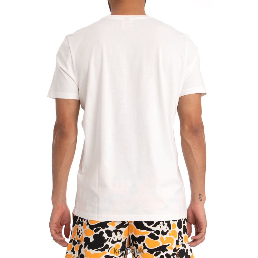 Kappa Authentic Phullo T-Shirt White Black Smoke 408H4N177 - Kappa Tracksuit UK
