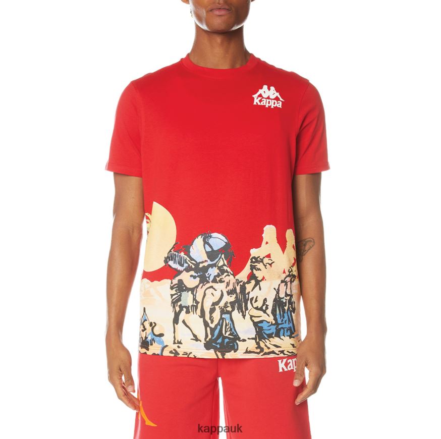 Kappa Authentic Ranch T-Shirt Red 408H4N143 - Kappa Trainers UK