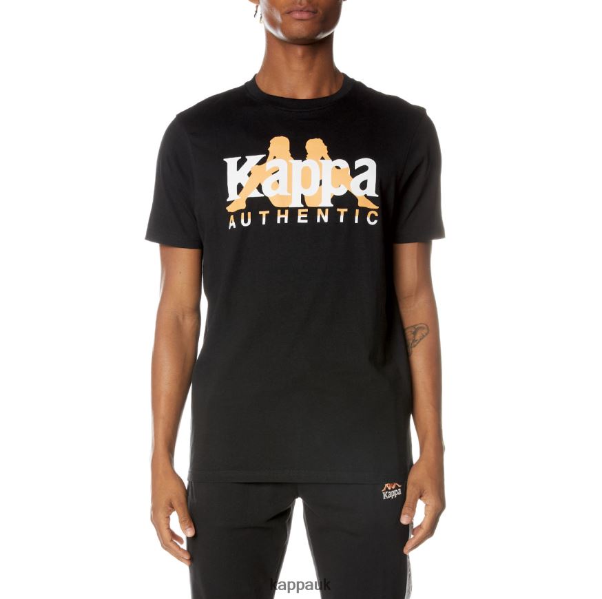 Kappa Authentic Vanguard T-Shirt Jet Black 408H4N162 - Kappa Tracksuit UK