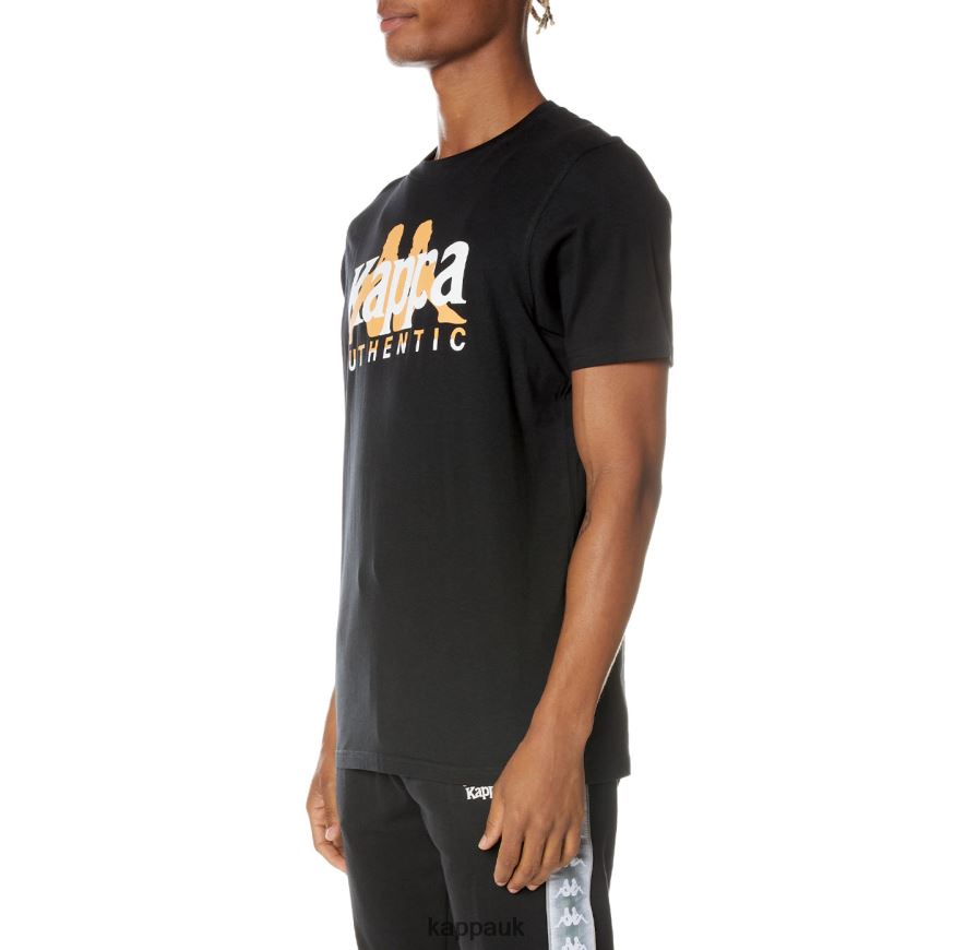 Kappa Authentic Vanguard T-Shirt Jet Black 408H4N162 - Kappa Tracksuit UK